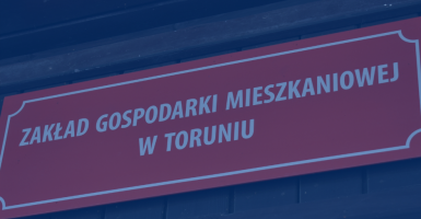 Zdjęcie szyldu Zakładu Gospodarki Mieszkaniowej w Toruniu