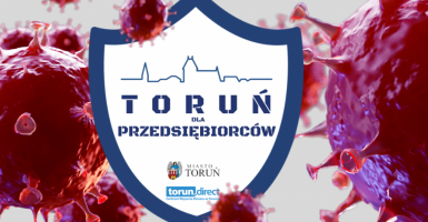 Grafika z napisem Toruń dla przedsiębiorców / LOGOTYP CWB / MIASTO TORUŃ