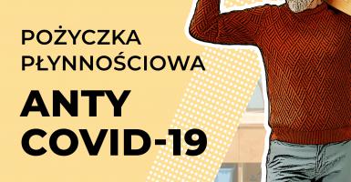 Grafika z tekstem pożyczka płynnościowa anty COVID-19 