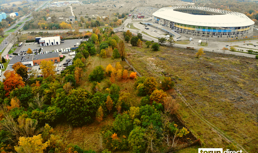 Zdjęcie lotnicze działki przy Pera Jonssona w okolicy stadionu Motoarena