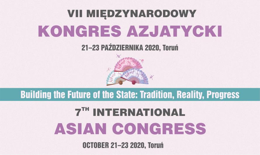 Grafika promująca VII Międzynarodowy Konkres Azjatycki, który odbył się w dniach 21-23 października 2020 w Toruniu