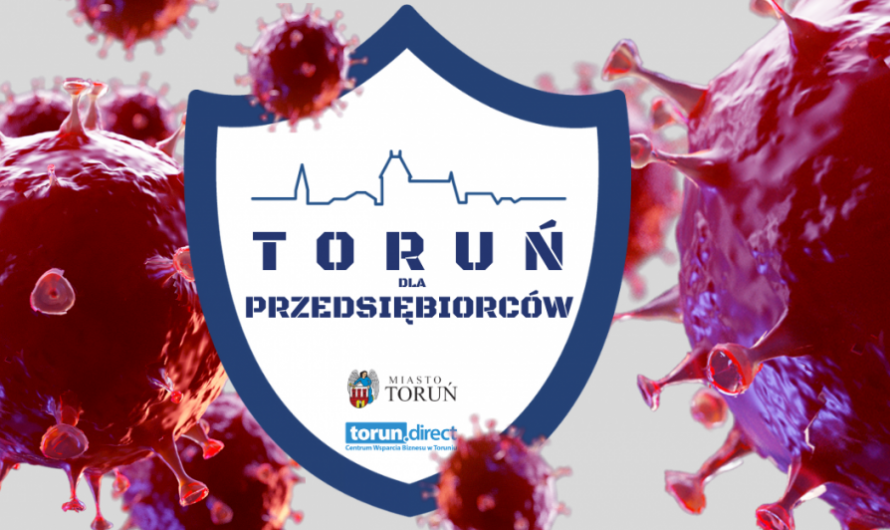 Grafika z napisem Toruń dla przedsiębiorców / LOGOTYP CWB / MIASTO TORUŃ