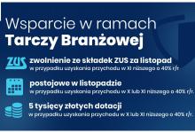Grafika prezentująca formy wsparcia w ramach Tarczy Branżowej opisane w tekście artykułu
