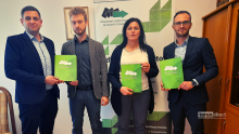 Na zdjęciu od lewej: Łukasz Kaźmierczak, Adrian Drzycimski - Instytut Wspierania Nowych Technologii, Violetta Weroniecka Powiatowy Urząd Pracy dla Miasta Torunia, Łukasz Szarszewski – Centrum Wsparcia Biznesu w Toruniu 