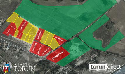 Mapa terenów inwestycyjnych w Strefie Toruń-Wschód 